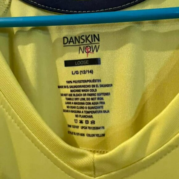 ❤️‍🔥❤️‍🔥🐻Size L - Danskin Now - Bright Yellow Short Sleeve Activewear Tee - Picture 2 of 5
